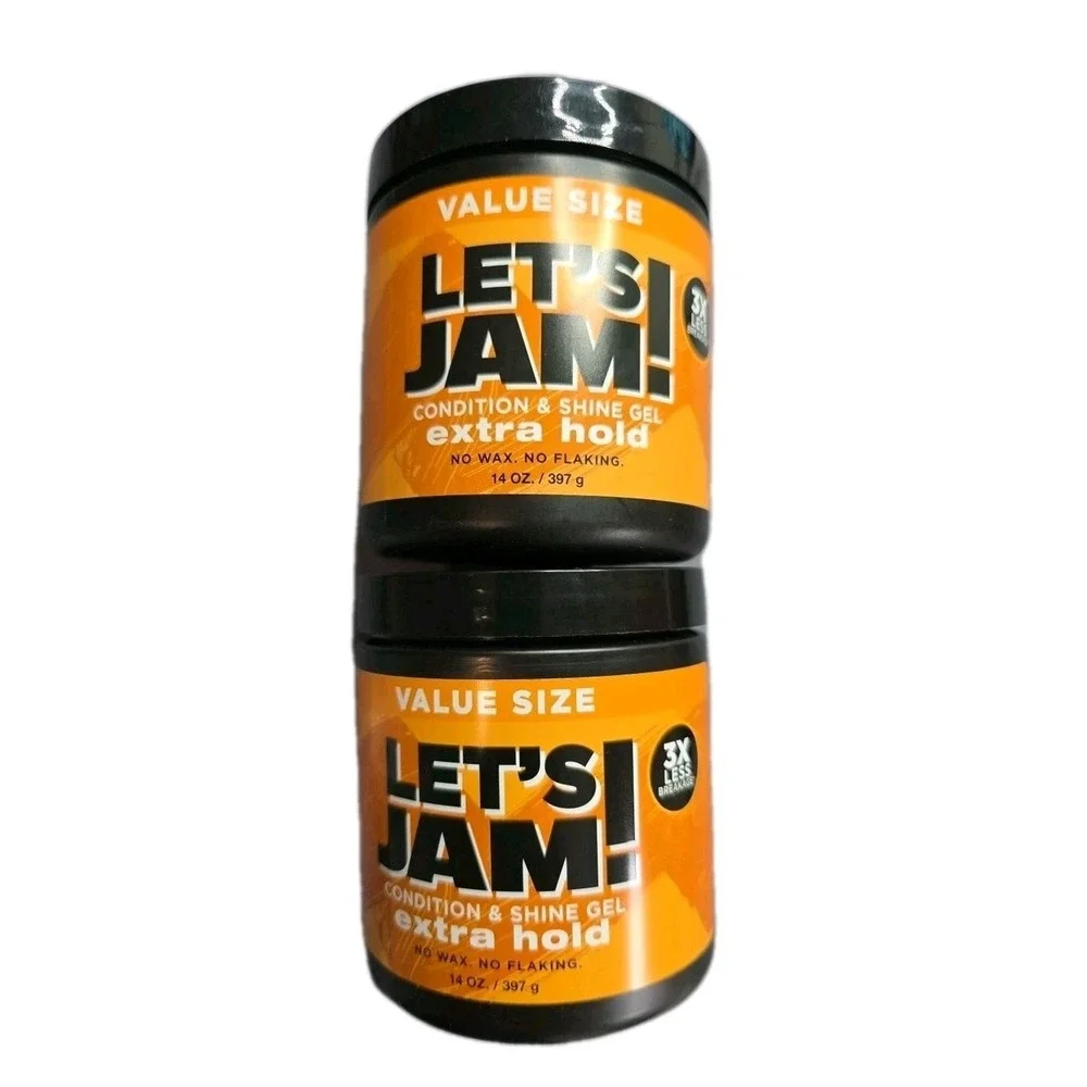 Let's Jam Extra Hold Conditioning & Shine Hair Gel Value Size 14oz Lot of 2
